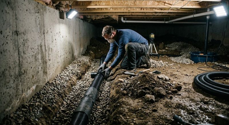 Curtain Drain Installation in Tuscaloosa, AL